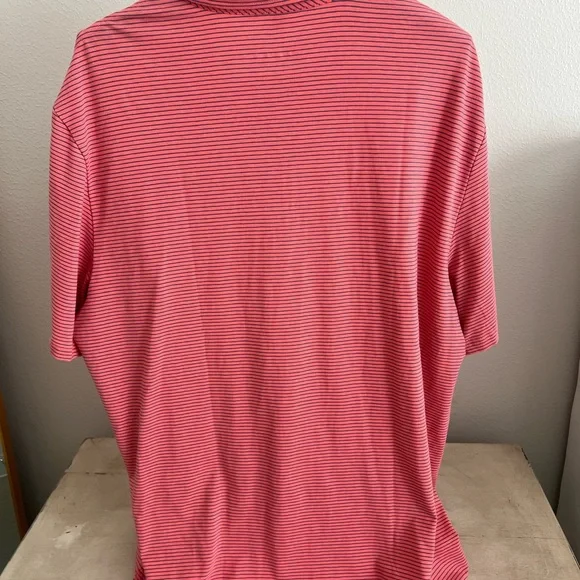 Vineyard Vines Men's Jersey Polo in Pink and Blue Stripes. XL - Picture 5 of 6